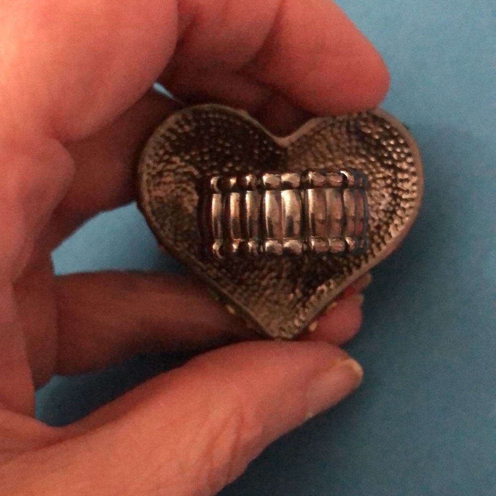 Multicolored Rhinestone Heart Ring - Picture 4 of 5